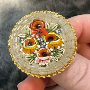 Vintage Mosaic Glass Brooch